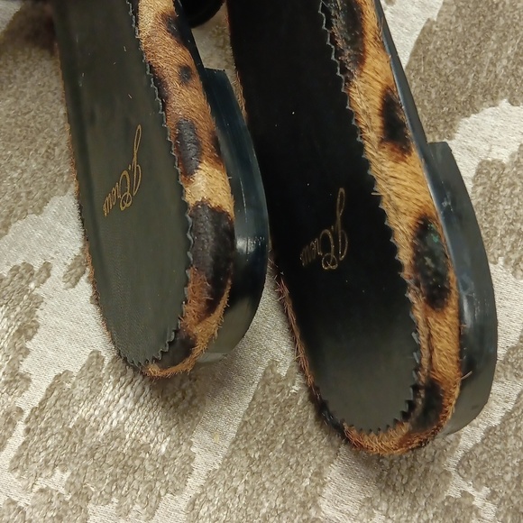 J.Crew Cora Tan Leopard Calf Hair Leather Sandals size 8 - Picture 3 of 5